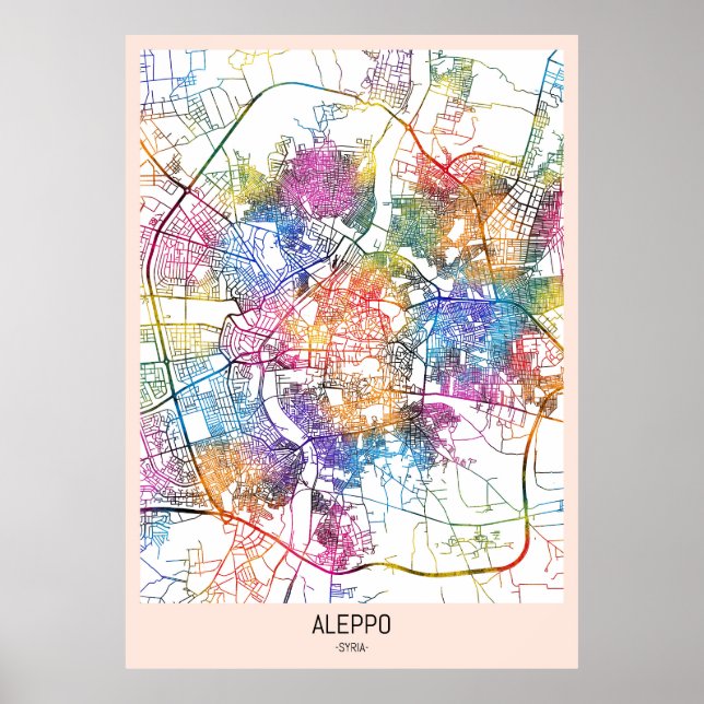 Aleppo Syria City Map Poster (Front)