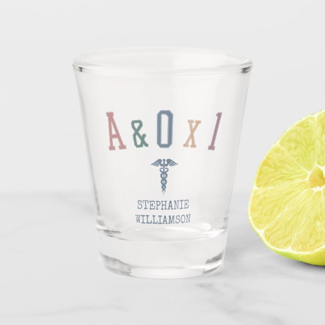 Alert and Orientated to Person A&OX1 Nurse Gift Shot Glass (Front)