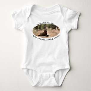 Alert Chocolate Lab On A Forest Trail Baby Bodysuit