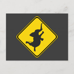 Alert: Dancing Elephant Xing! Postcard