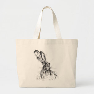Alert Hare Large Tote Bag