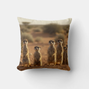 Alert Meerkat Family Cushion