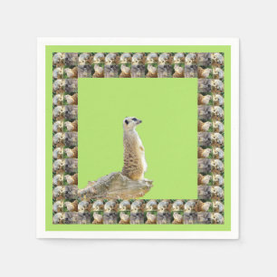 Alert Meerkat Framed By Meerkats, Napkin