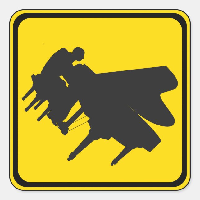Alert: Piano Player Ahead! Square Sticker (Front)
