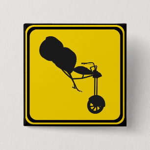 Alert, Trikes Xing! 15 Cm Square Badge