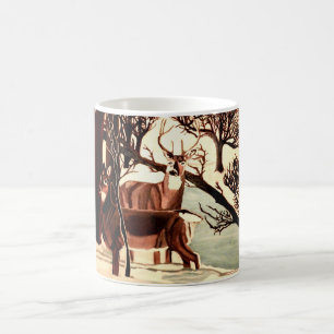 " ALERTED DEER,"WHO'S THERE"? MUG