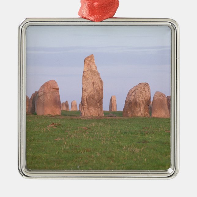 Ales Stenar 'ship setting' stone circle Metal Tree Decoration (Front)