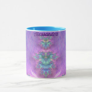 ALESSANDRA ~ GLOSSY 3D Glossy Green Purple Blue ~ Mug