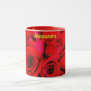 ALESSANDRA ~ Personalised Rose Buds Photograph ~ Mug