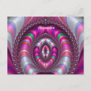 ALESSANDRA ~  PINK 3D Fractal Design ~ Postcard