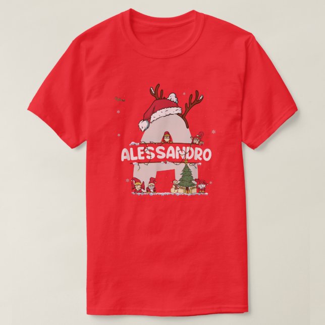 Alessandro Christmas  w Alessandro Name for funny  T-Shirt (Design Front)