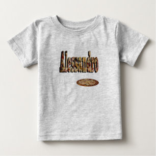 Alessandro Name, Made With Pizza, Baby T-Shirt