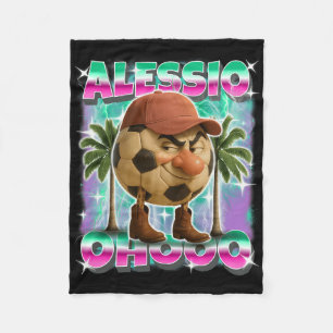 Alessio Italian-brainrot Footll Or Soccer Characte Fleece Blanket