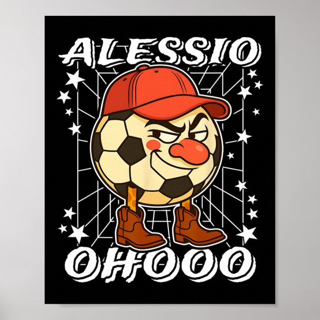 Alessio Italian-brainrot Soccer Byll Clown Nose Co Poster (Front)