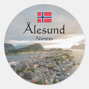 Alesund Norway Souvenir Classic Round Sticker