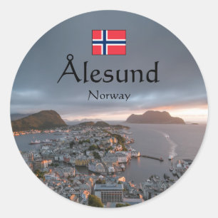 Alesund Norway Souvenir Classic Round Sticker