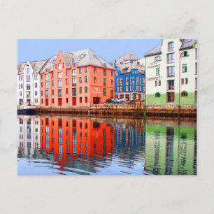 Alesund waterfront, Norway Postcard