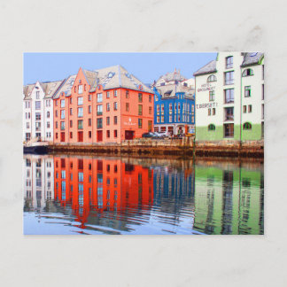 Alesund waterfront, Norway Postcard
