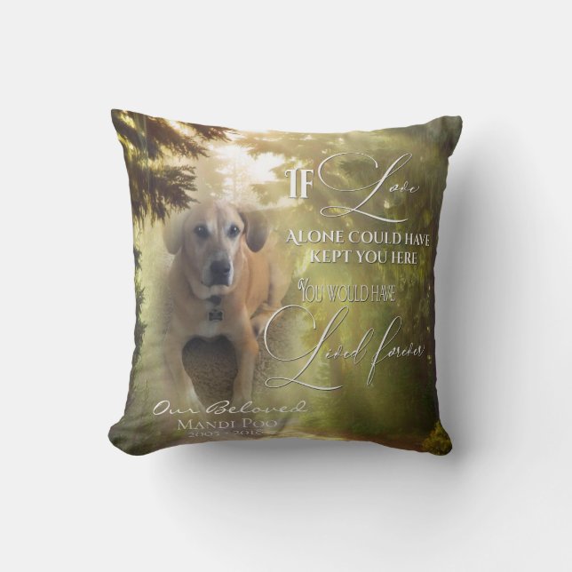 Aletha Private  If Love Alone Forest Pet Memorial Cushion (Front)
