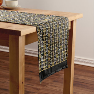 Aletha w/ black trim long table runner