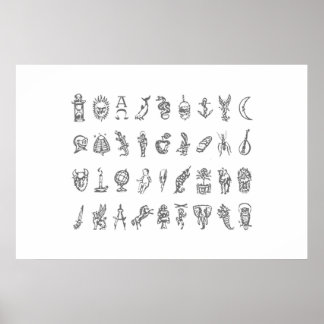 Alethiometer Symbols Grid Golden Compass The Symbo Poster