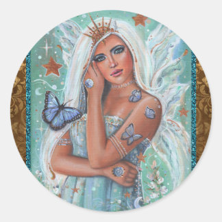 Aletta goddess fairy by Renee Lavoie Classic Round Sticker