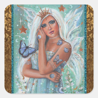 Aletta goddess fairy by Renee Lavoie Square Sticker