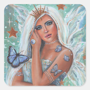 Aletta goddess fairy by Renee Lavoie  Square Sticker
