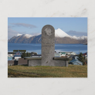 Aleut Relocation Memorial Statue, Unalaska Island Postcard