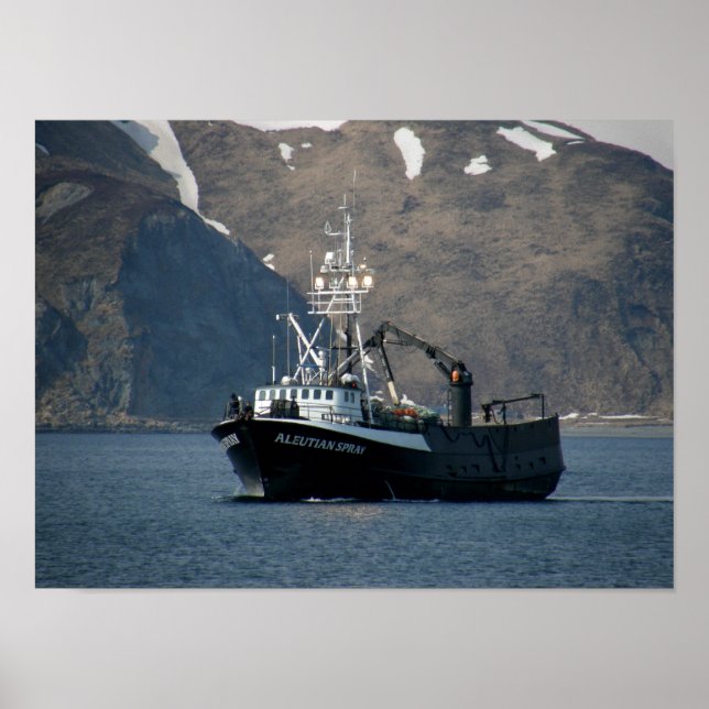 Aleutian Spray, Crab Boat in Dutch Harbour, Alaska Poster (Front)