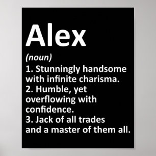 Alex Definition Personalised Name Funny Birthday Poster