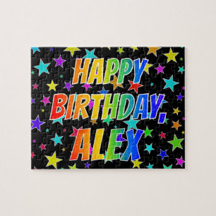 "ALEX" First Name, Fun "HAPPY BIRTHDAY" Jigsaw Puzzle