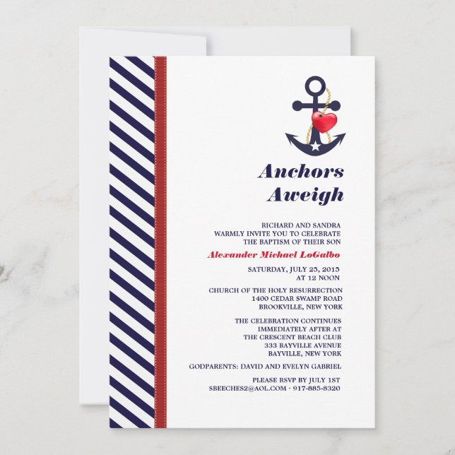 Alex' Invitation with Anchor Back (Front)