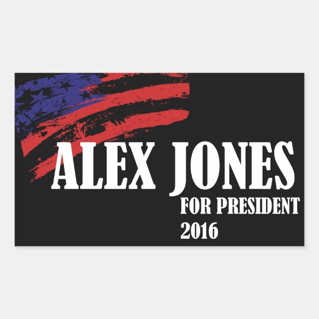 Alex Jones for President 2016 Rectangular Sticker (Front)