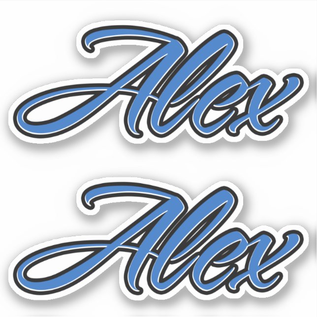 Alex name blue sticker Sticker Stickerset (Front)