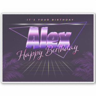 Alex Name First name lila retro Sticker Birthday