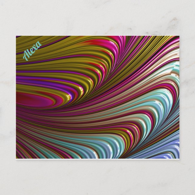 Alexa ~ 3D Fractal Design Pattern ~ Candy Treat ~  Postcard (Front)