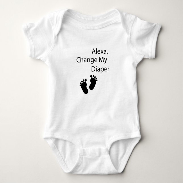 Alexa, Change My Diaper  Baby boy girl, New baby Baby Bodysuit (Front)