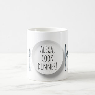 Alexa control command for cooking dinner coffee mug