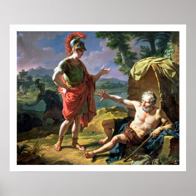 Alexander and Diogenes, 1818 (oil on canvas) Poster (Front)