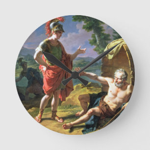 Alexander and Diogenes, 1818 (oil on canvas) Round Clock