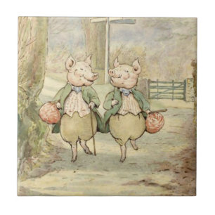 Alexander and Pigling Bland by Beatrix Potter Ceramic Tile