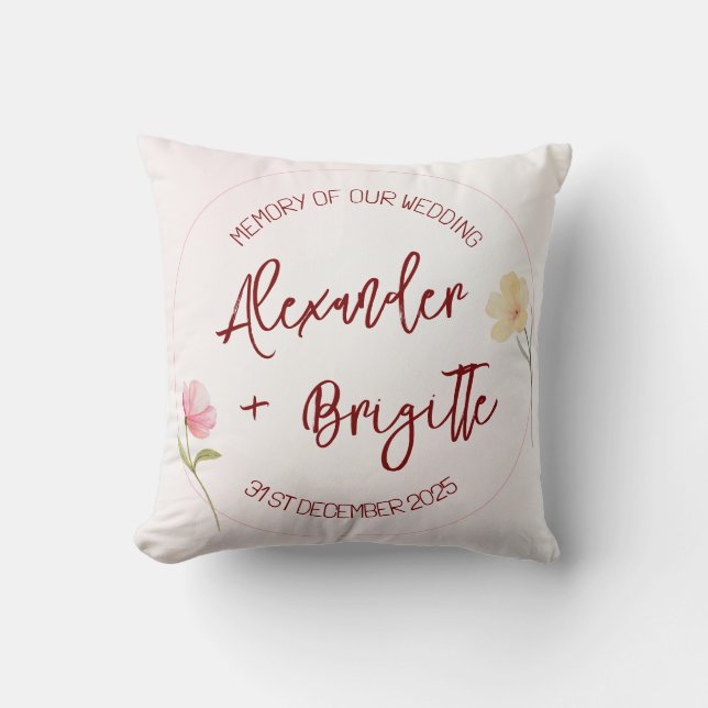 Alexander & Brigitte Wedding Cushion (Front)