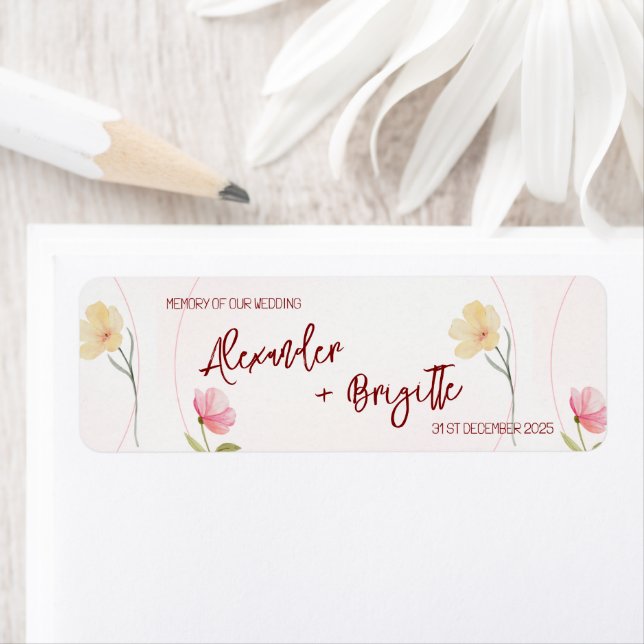 Alexander & Brigitte Wedding Return Address Label (Insitu)