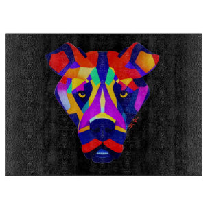 Alexander Dog black glass cutting board