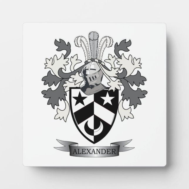 Alexander Family Crest Coat of Arms Plaque (Front)
