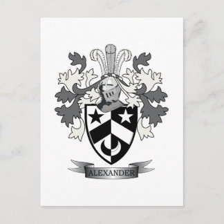 Alexander Family Crest Coat of Arms Postcard