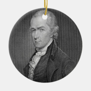 Alexander Hamilton (1757-1804) engraved by John Fr Ceramic Ornament