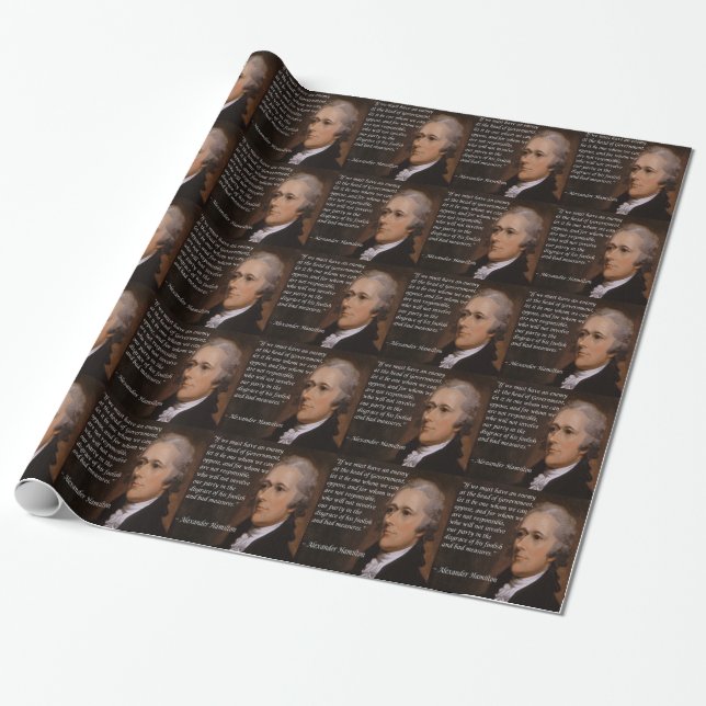 Alexander Hamilton "Enemy Leader" Gift Wrapping Paper (Unrolled)