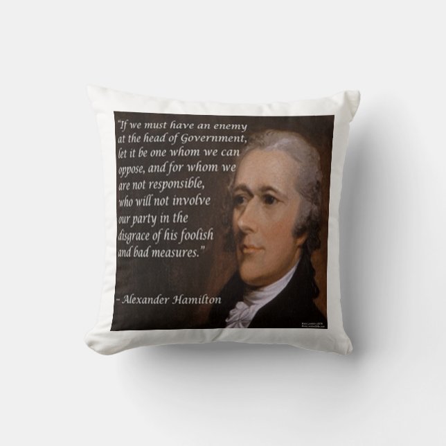 Alexander Hamilton "Enemy Leader" Throw Pillows (Front)